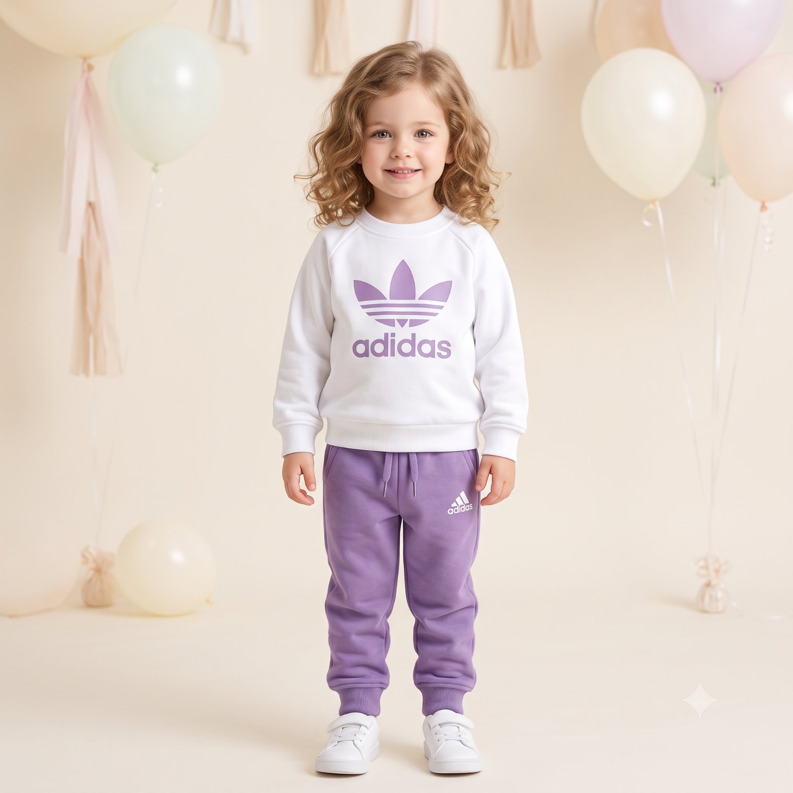 Sudadera morada/blanca addidas