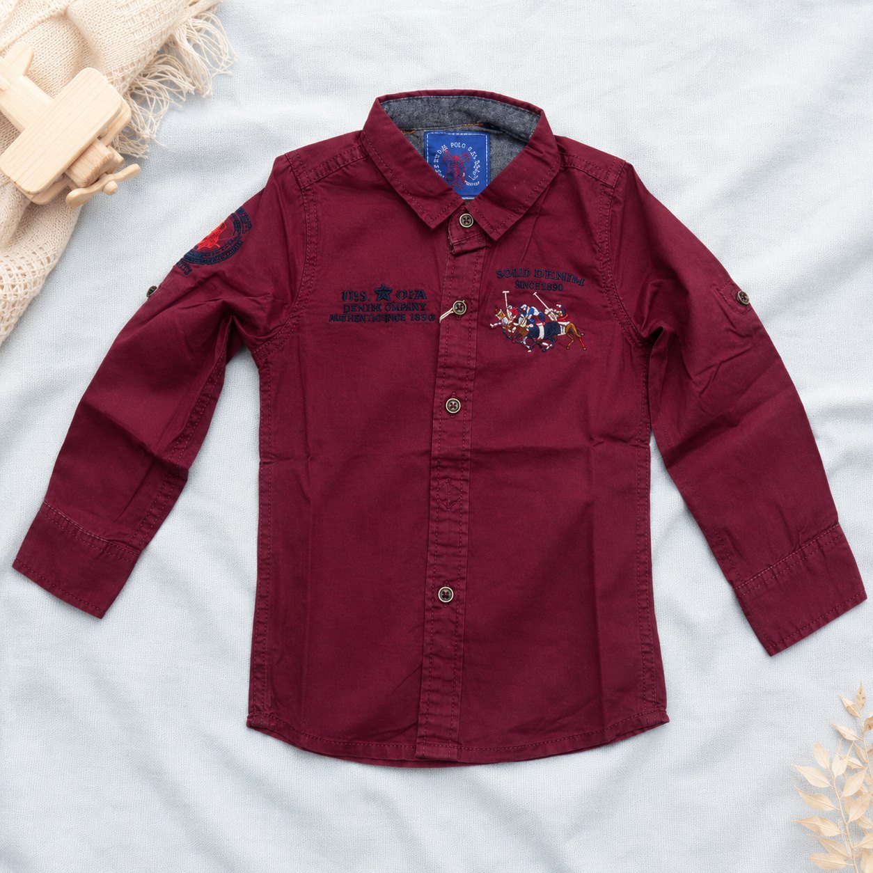 Camiseta vinotinto manga larga - Camisas, Busos y Chaquetas. (foto 2)