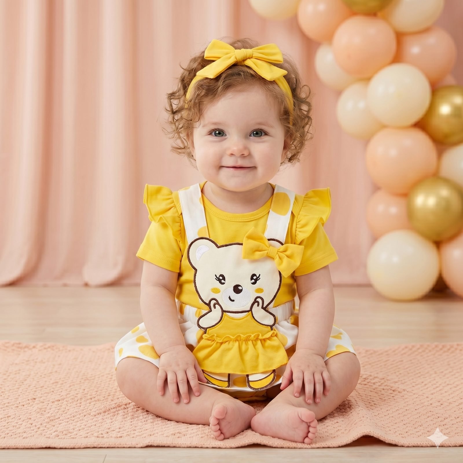 Vestido amarillo/blanco osita - Vestidos (foto 2)