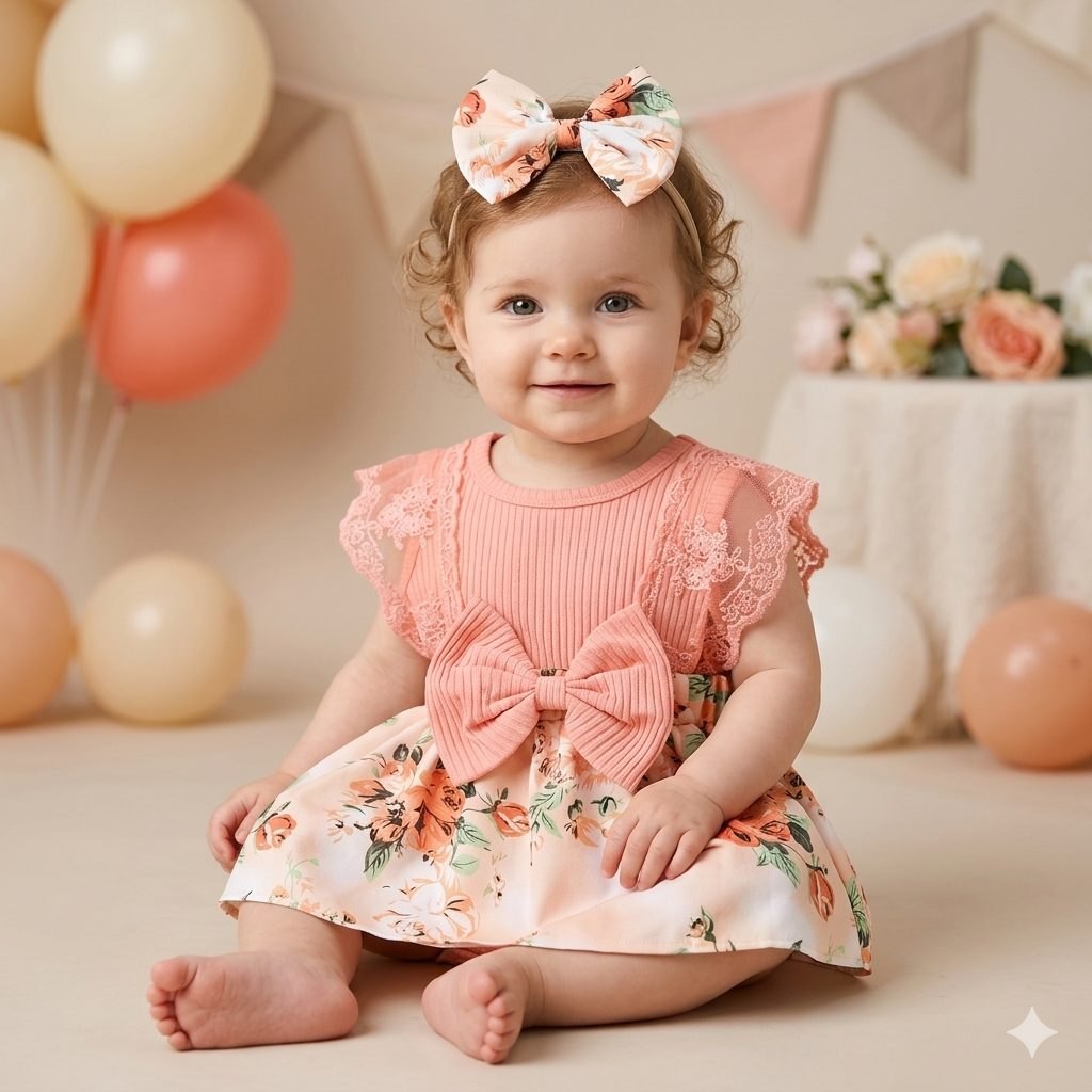 Vestido rosado con manga encaje - Vestidos (foto 3)