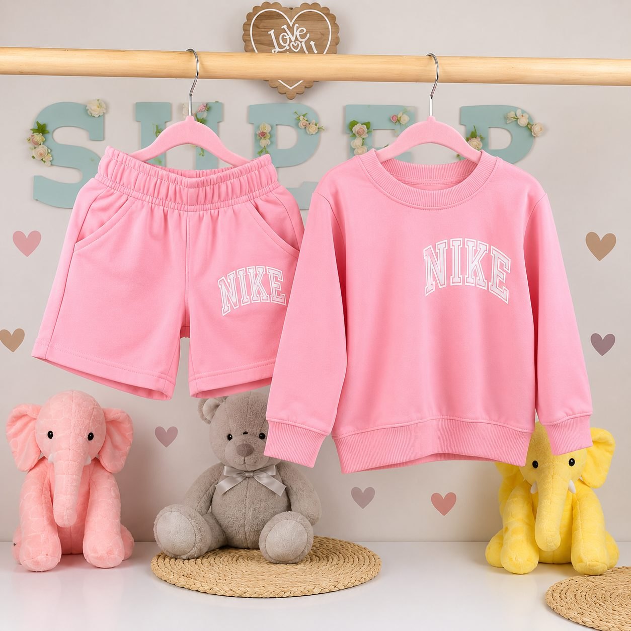 Conjunto rosado manga larga nike - Conjuntos Short (foto 4)