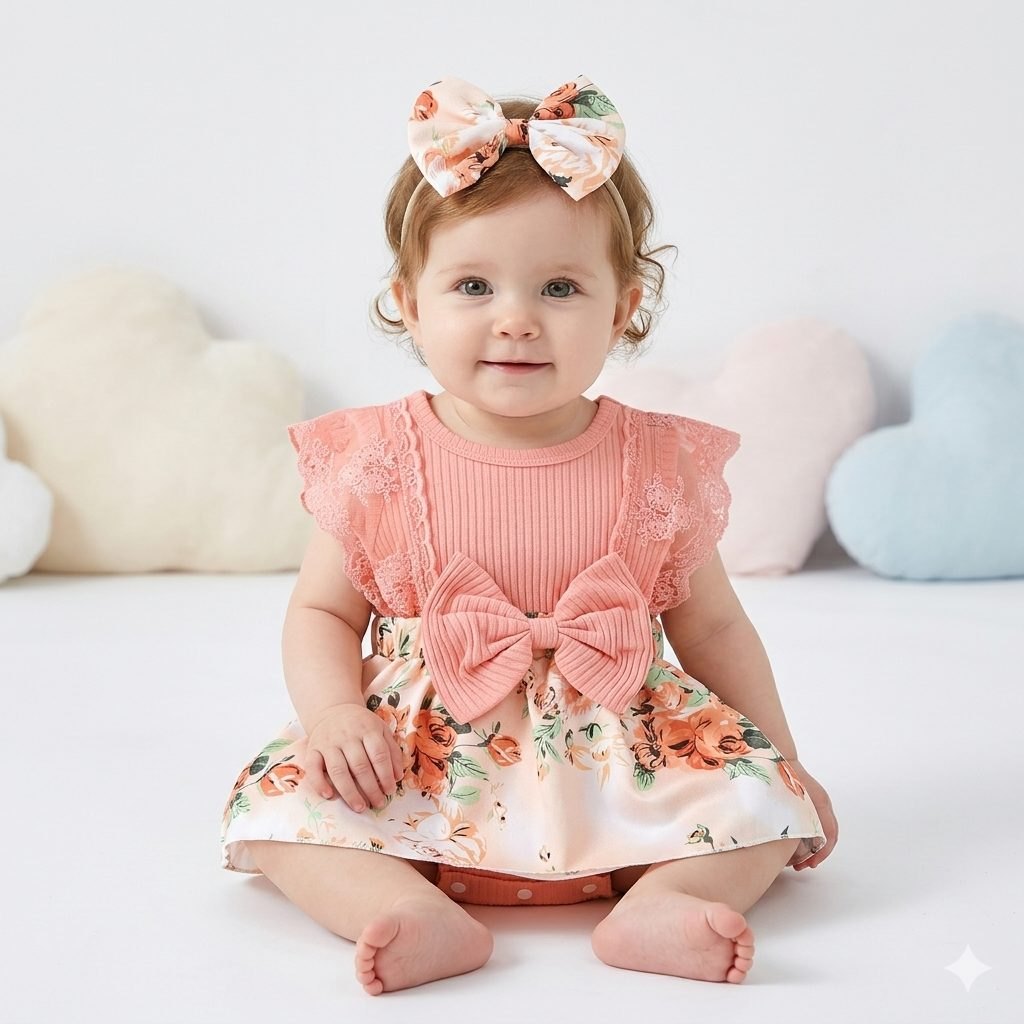 Vestido rosado con manga encaje - Vestidos (foto 4)