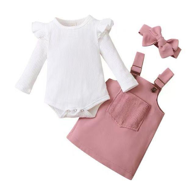 Jardinera rosada body blanco - Jardineras Vestidos (foto 2)