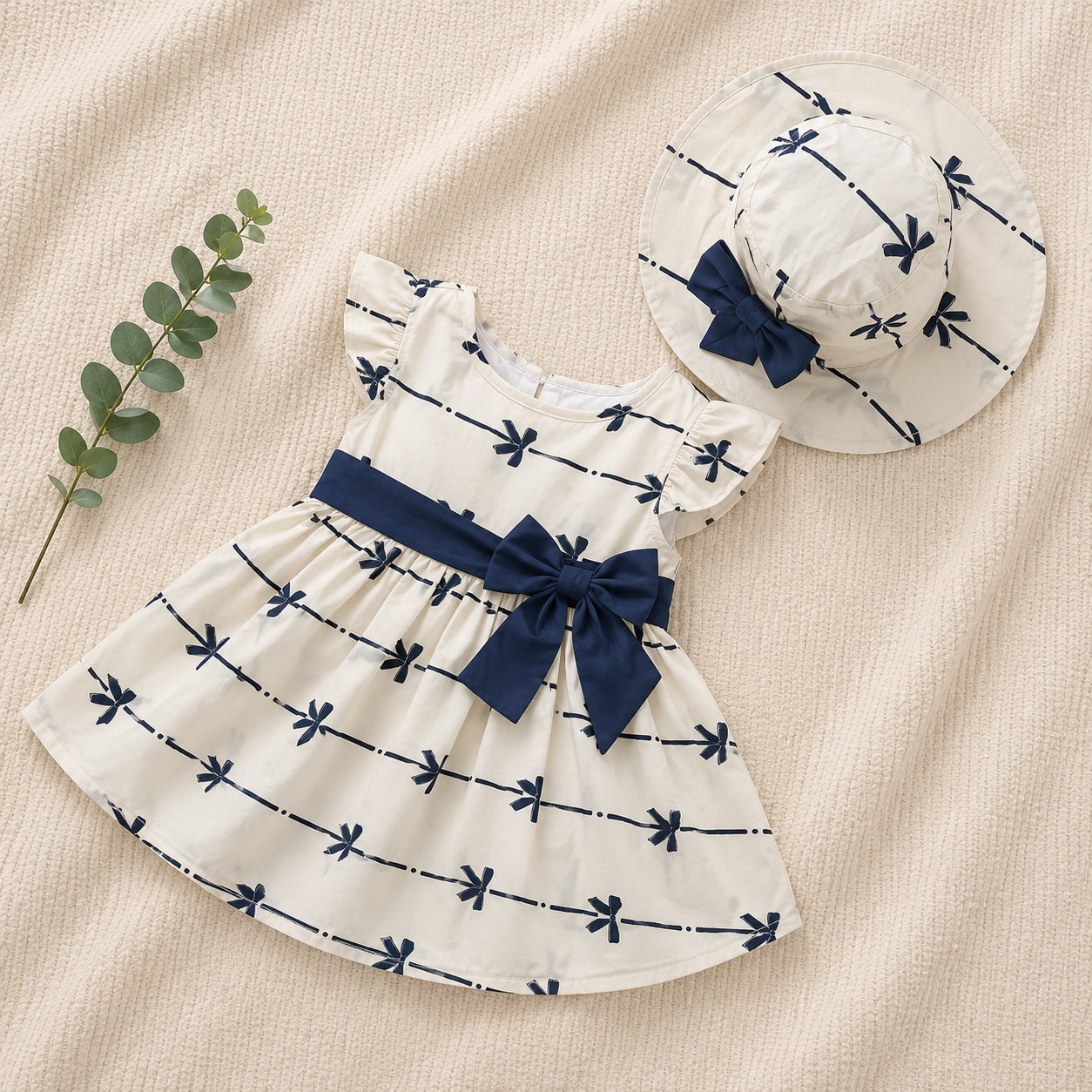 Vestido blanco/rayas azules - Vestidos Elegantes (foto 2)