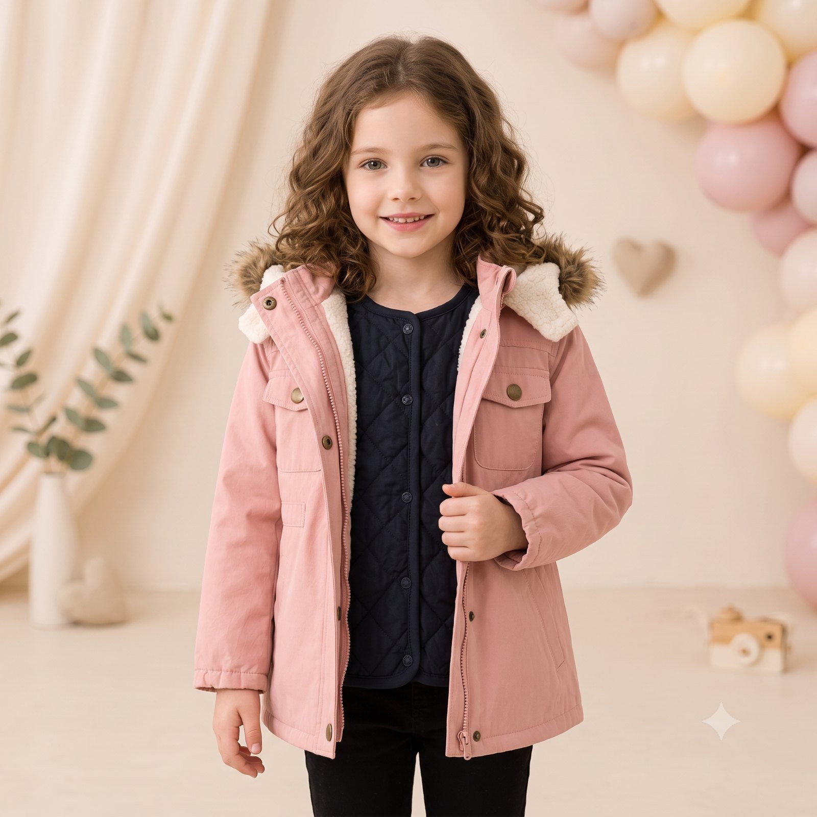 Chaqueta 2 en una con capota Peludita - Camisas, Busos y Chaquetas.