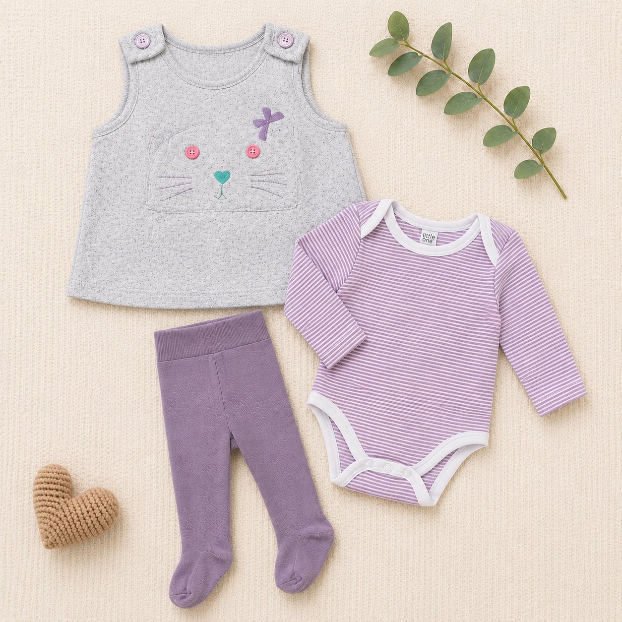 Conjunto Chaleco gatito - Conjuntos Set x3 (foto 2)