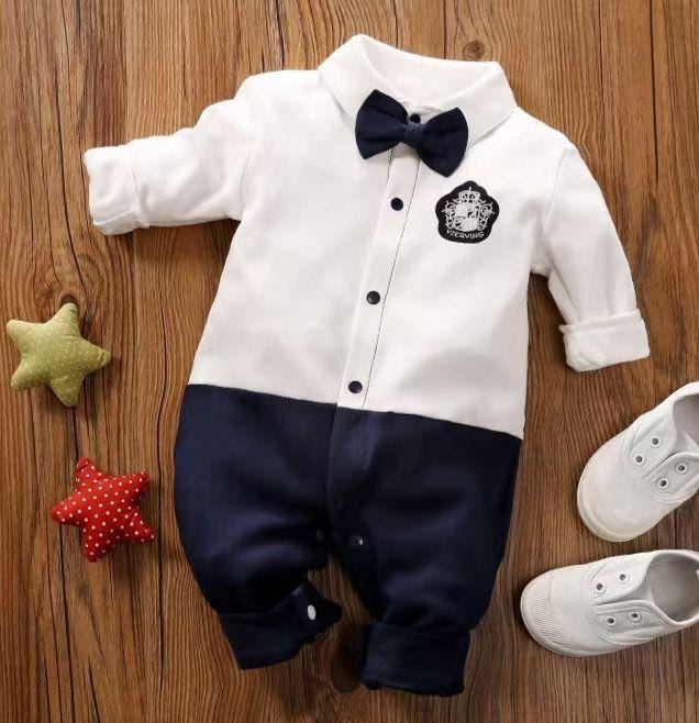 Mameluco blanco/azul - Mamelucos y Conjuntos Elegantes (foto 2)
