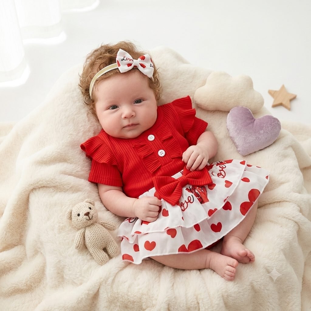 Conjunto falda rojo corazones - OUTLET Ultimas tallas
