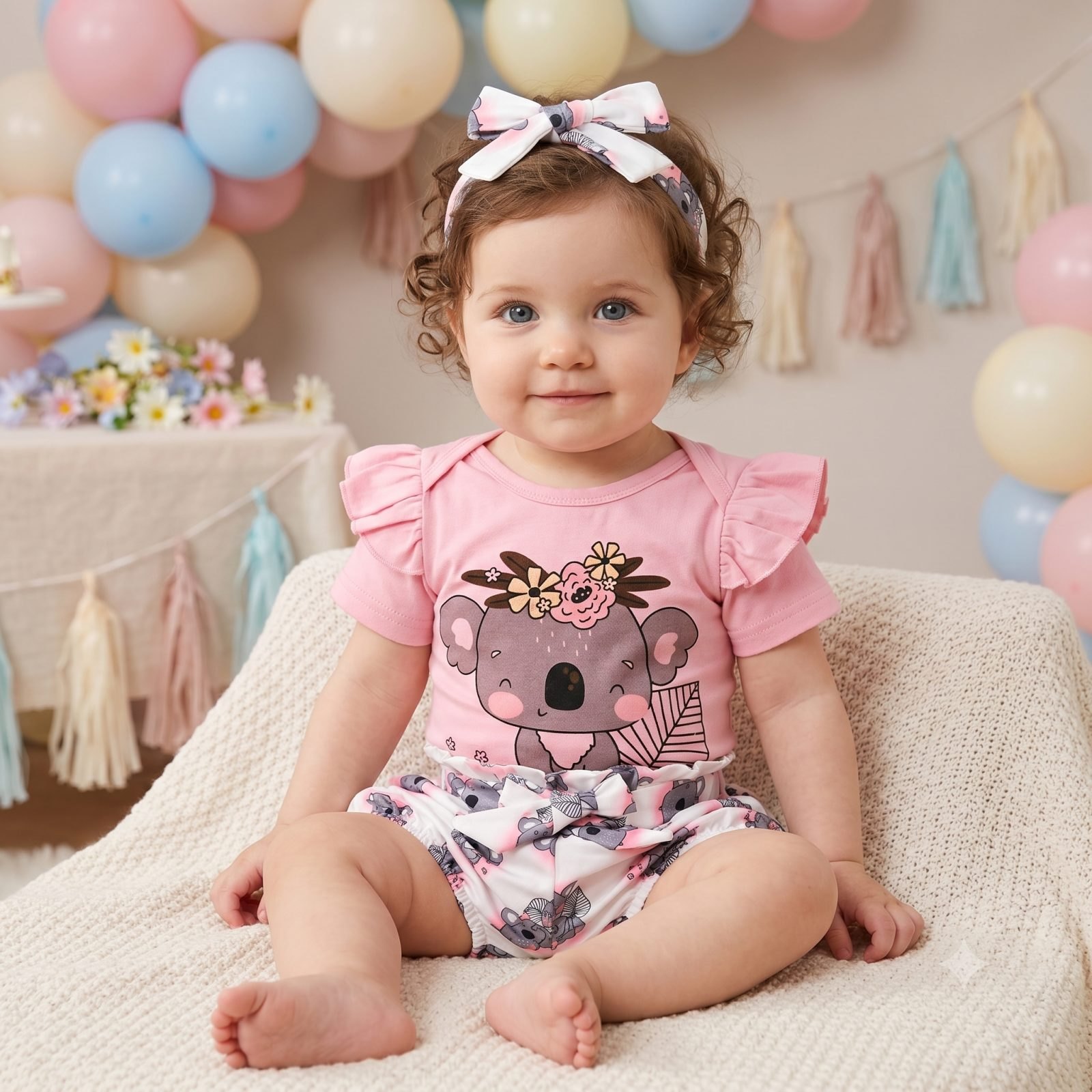 Conjunto rosado koala short - Conjuntos Short (foto 3)