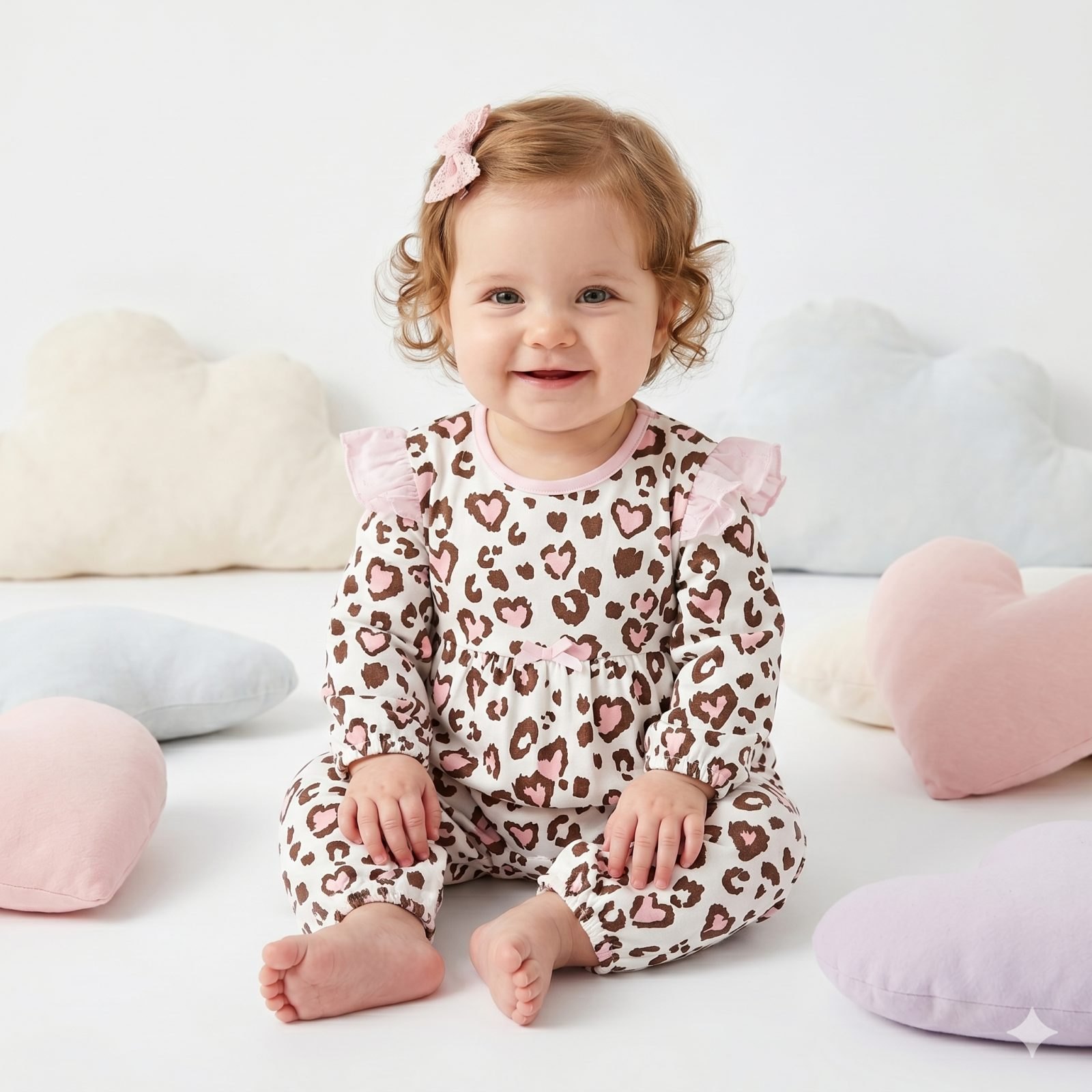 Mameluco Animal print rosado/cafe