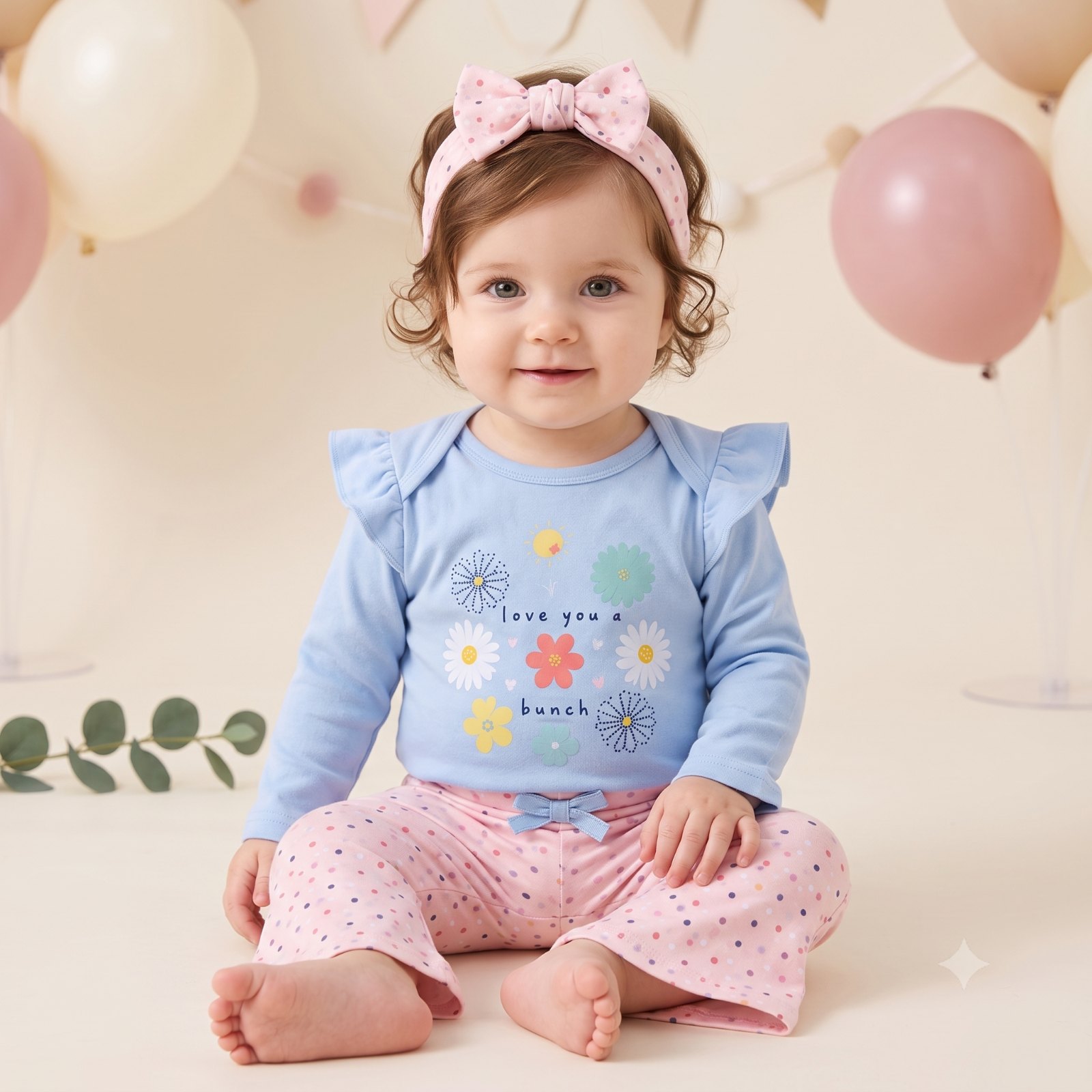 Conjunto Body celeste, pantalón rosado - Conjuntos pantalón