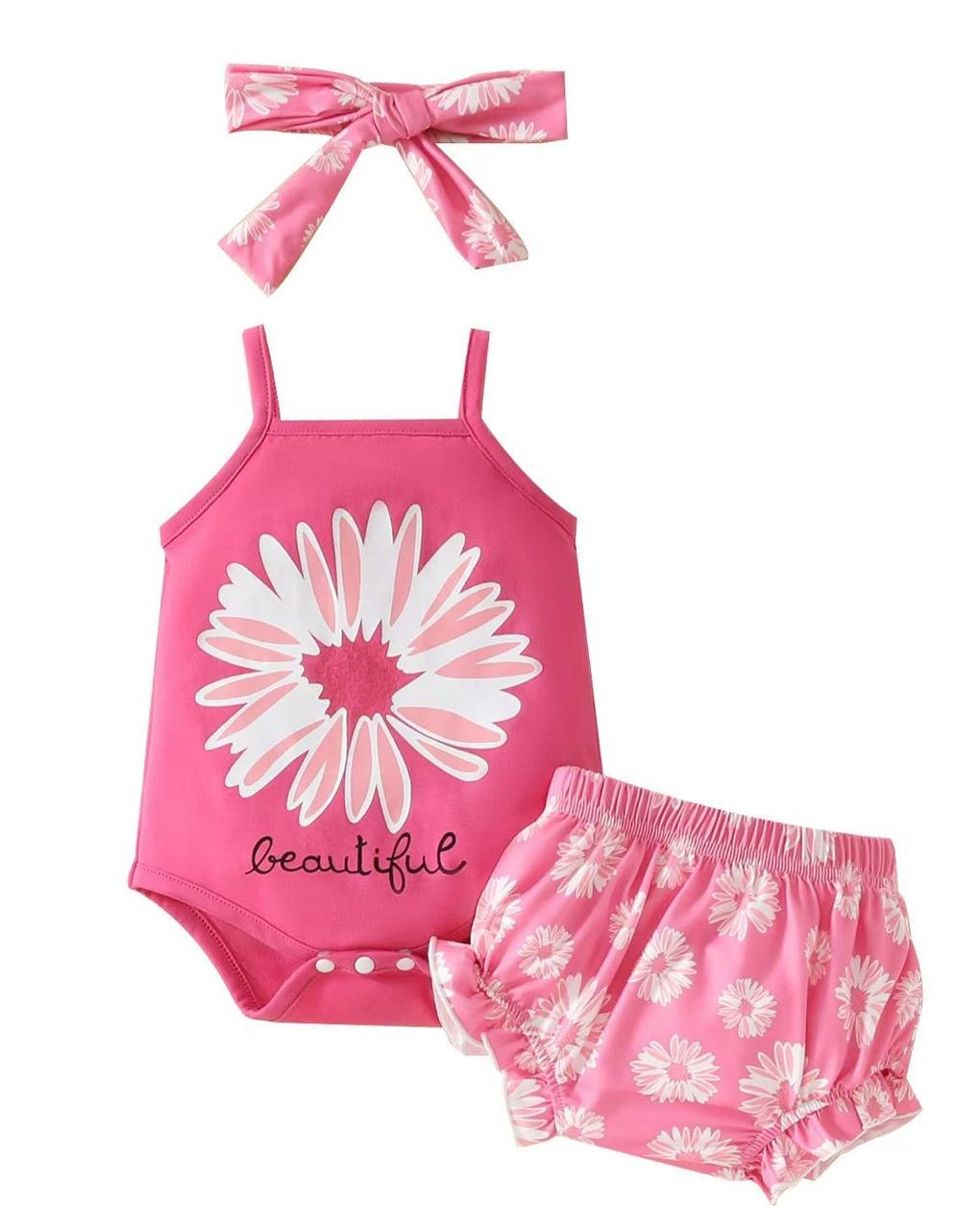 Conjunto short rosado girasoles - Conjuntos Short (foto 2)