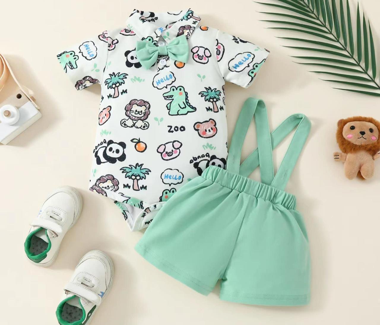 Conjunto short verde tirantes. - Conjuntos Short (foto 2)