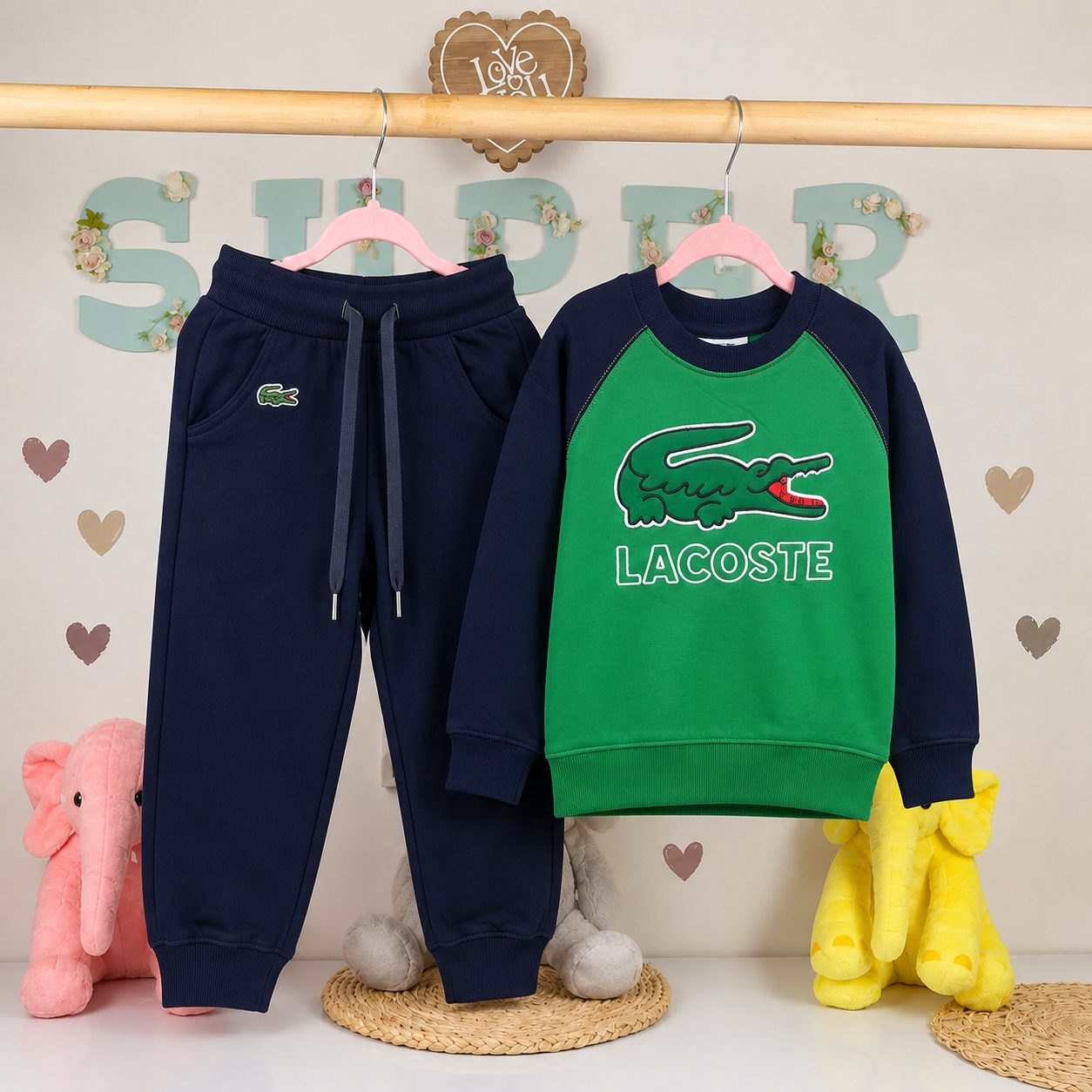 Sudadera lacoste verde/gris - Conjuntos Deportivos (foto 4)